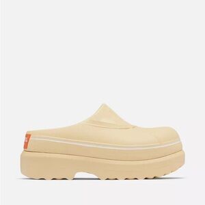 Sorel Cream Mules with Orange Detail